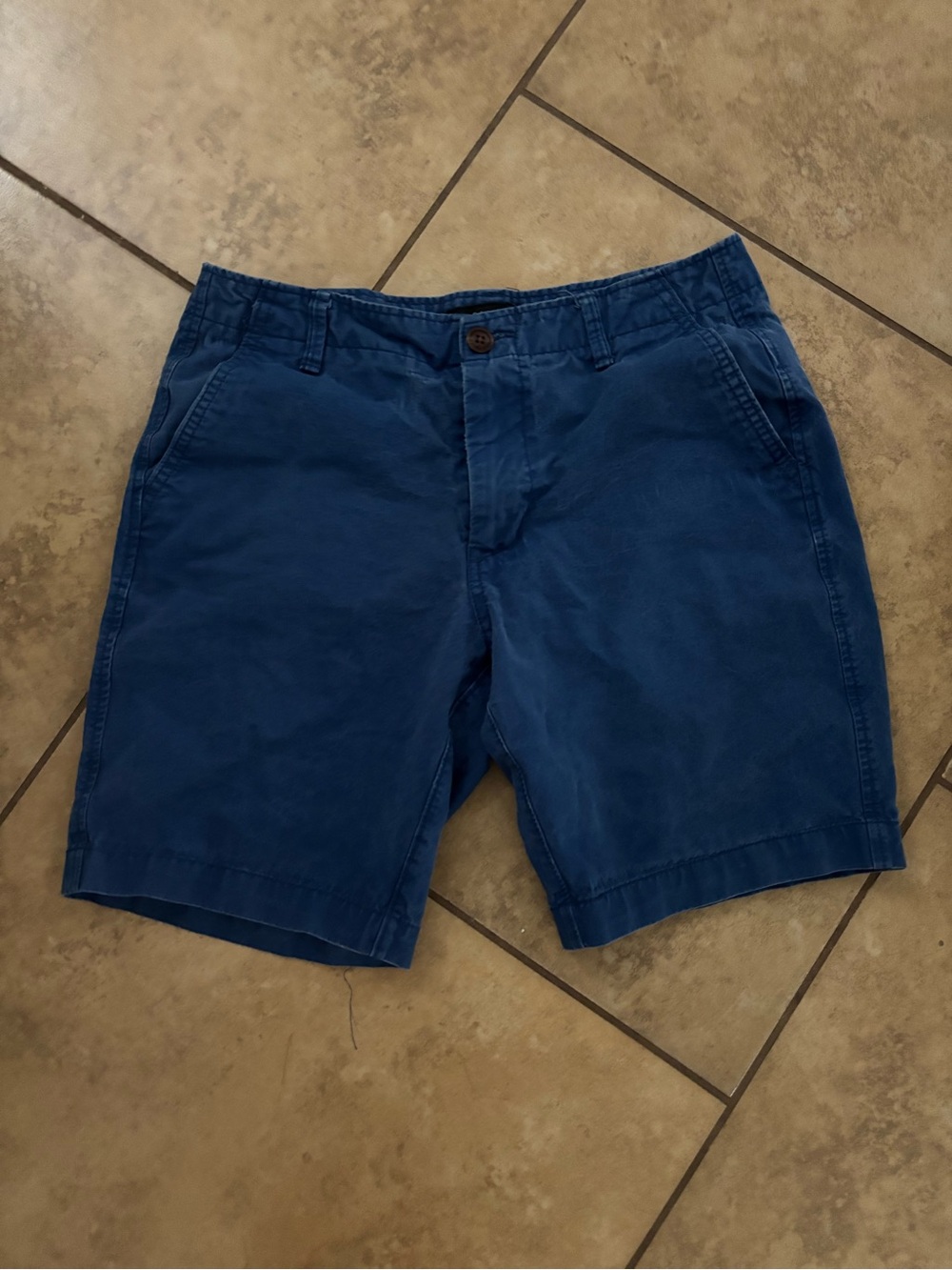 Aeropostale Navy Blue Flat Front Cotton Shorts